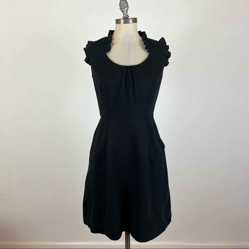 Anthropologie Tabitha Black Texture Sleeveless Dress